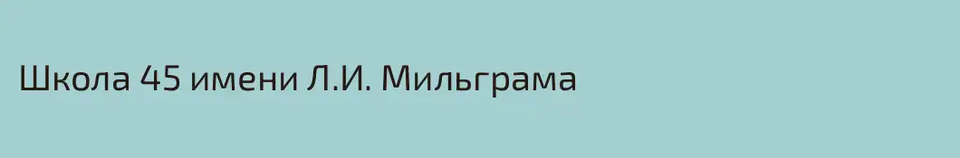 Школа 45 имени Л.И. Мильграма